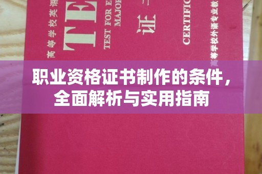 南宫职业资格证书制作的条件，全面解析与实用指南